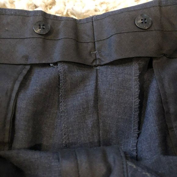 Polo by Ralph Lauren Dark Grey Pleated Pants Sz 34x38 Suspender Buttons - Picture 6 of 9